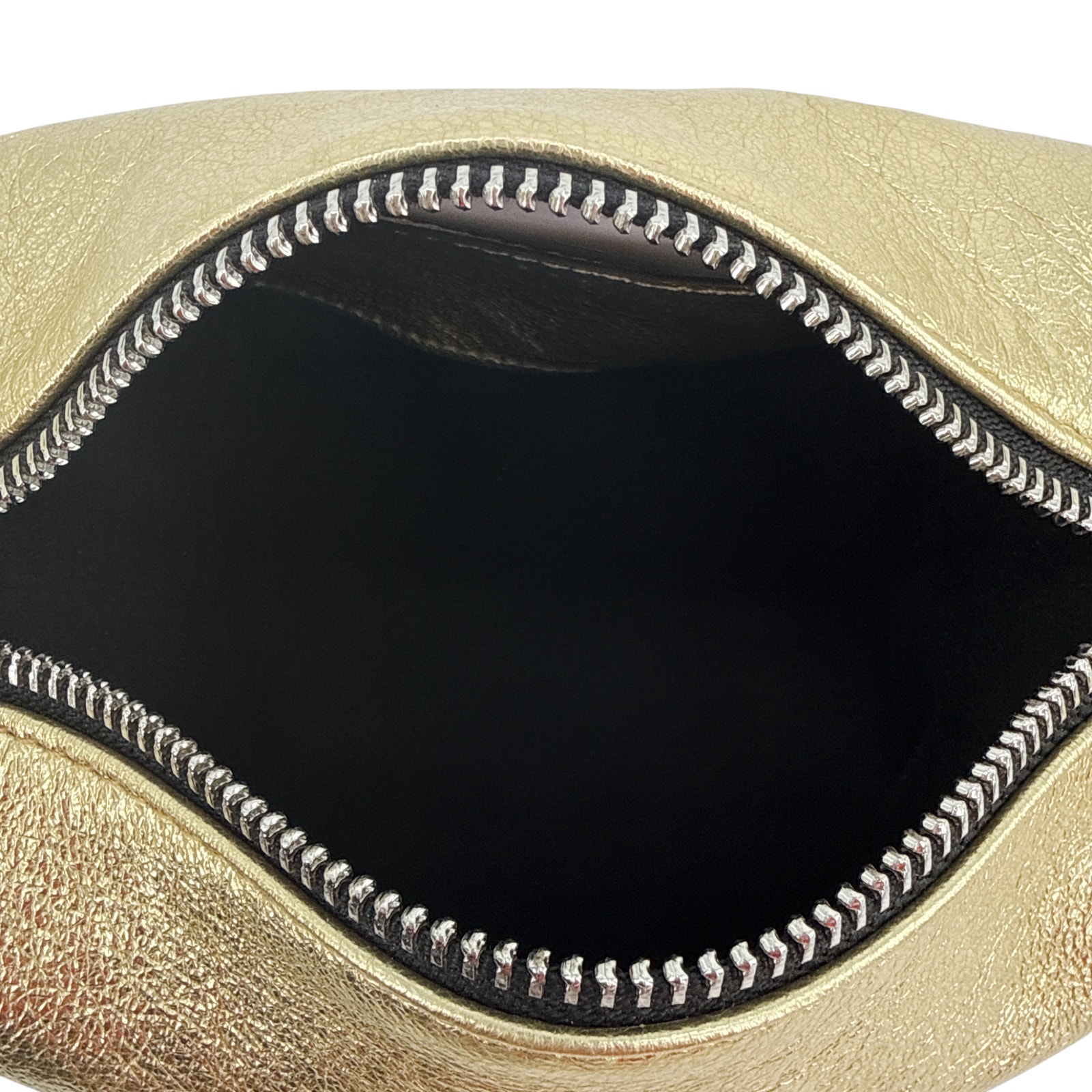 Eera Metallic Moon Bag In Laminated Gold — image 8 of 8